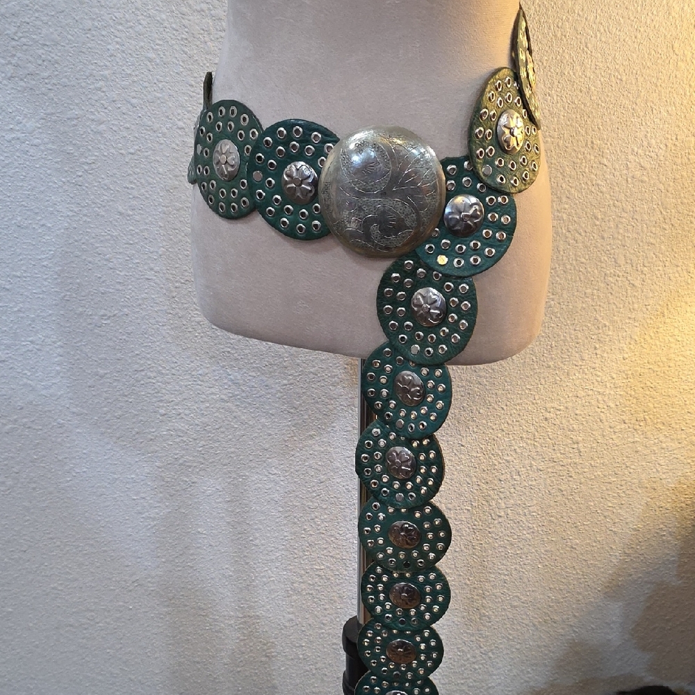 Moroccan Belt - Green-rounded